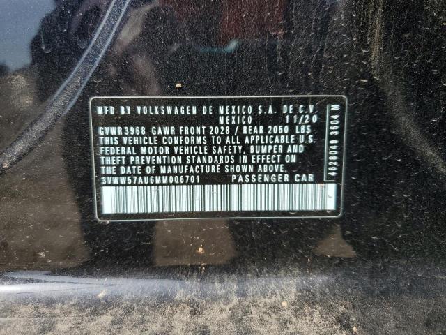 3VWW57AU6MM006701 - 2021 VOLKSWAGEN GOLF BLACK photo 12