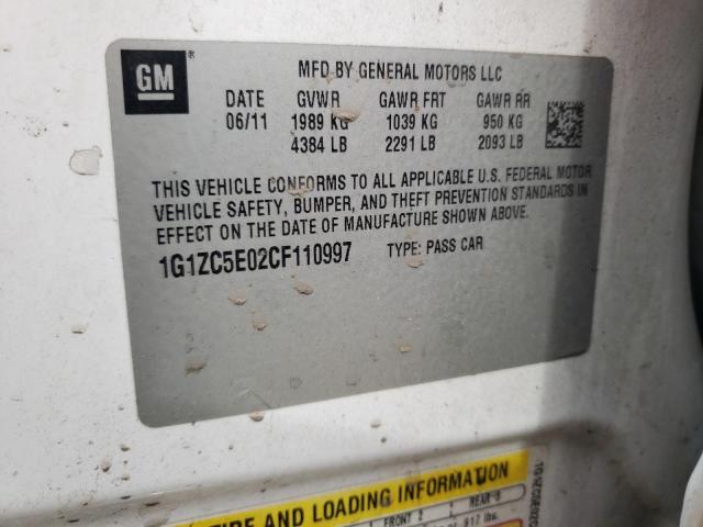 1G1ZC5E02CF110997 - 2012 CHEVROLET MALIBU 1LT Ağ foto 12