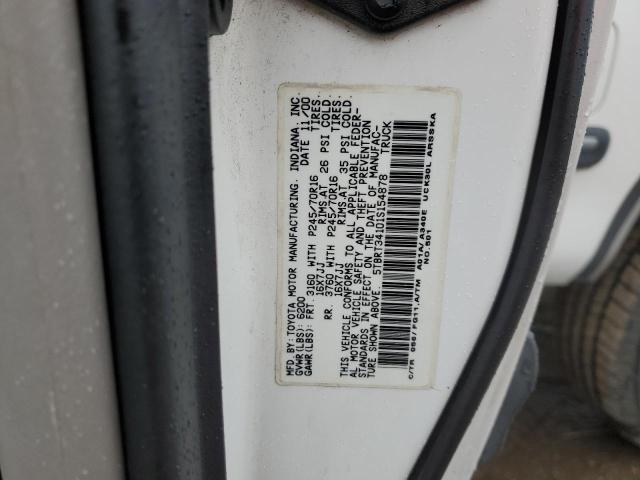 5TBRT34101S154878 - 2001 TOYOTA TUNDRA ACCESS CAB თეთრი ფოტო 12