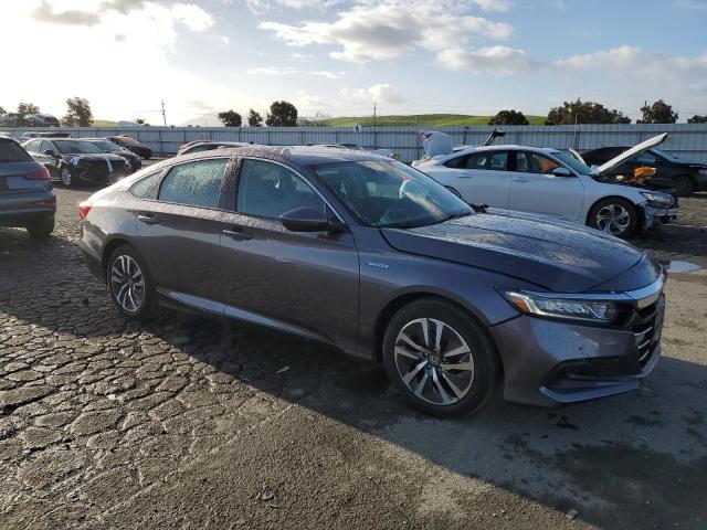 1HGCV3F11MA003006 - 2021 HONDA ACCORD HYBRID GRAY photo 4