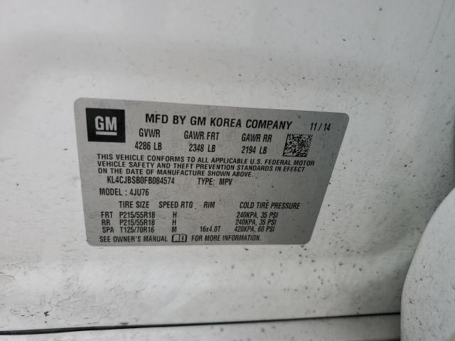 KL4CJBSB0FB084574 - 2015 BUICK ENCORE CONVENIENCE 双色 照片 12