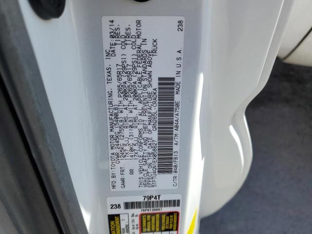 5TFTU4GN1EX058627 - 2014 TOYOTA TACOMA PRERUNNER ACCESS CAB WHITE photo 12