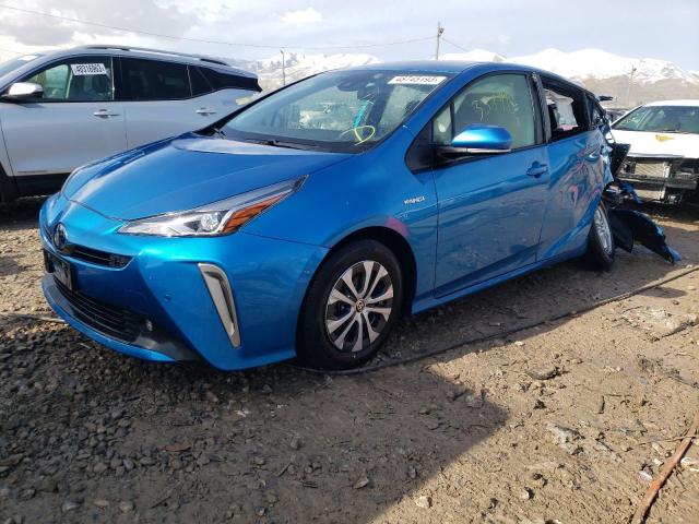 JTDL9MFU2M3024664 - 2021 TOYOTA PRIUS LE BLUE photo 1