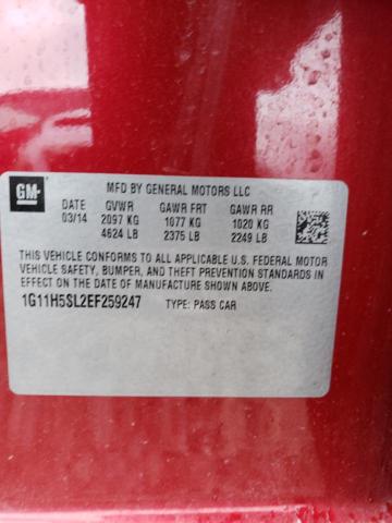 1G11H5SL2EF259247 - 2014 CHEVROLET MALIBU LTZ 红色 照片 13