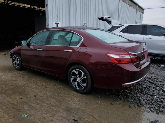 1HGCR2F34GA039454 - 2016 HONDA ACCORD LX BURGUNDY photo 2