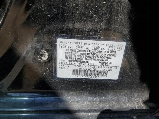 3N1CN7AP0EL806842 - 2014 NISSAN VERSA S BLACK photo 13