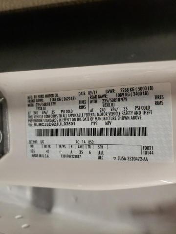 5LMCJ3D92JUL03501 - 2018 LINCOLN MKC RESERVE WHITE photo 13