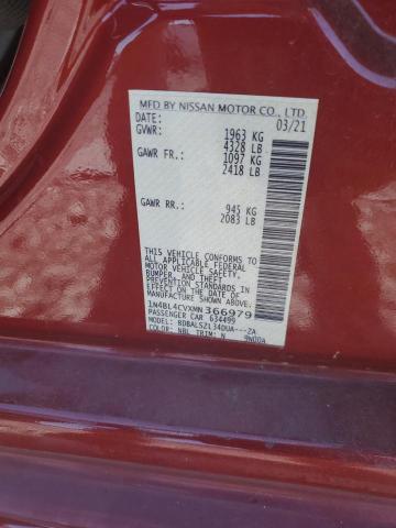 1N4BL4CVXMN366979 - 2021 NISSAN ALTIMA SR RED photo 12