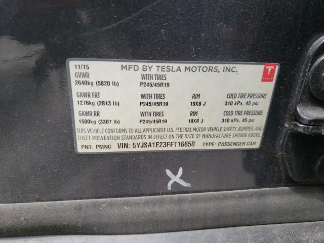 5YJSA1E23FF116650 - 2015 TESLA MODEL S Մոխրագույն լուսանկար 13