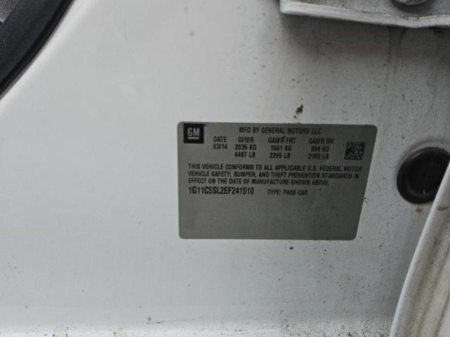 1G11C5SL2EF241510 - 2014 CHEVROLET MALIBU 1LT WHITE photo 12