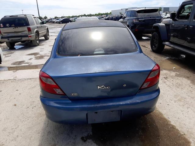 KNADC123816516527 - 2001 KIA RIO BLUE photo 6