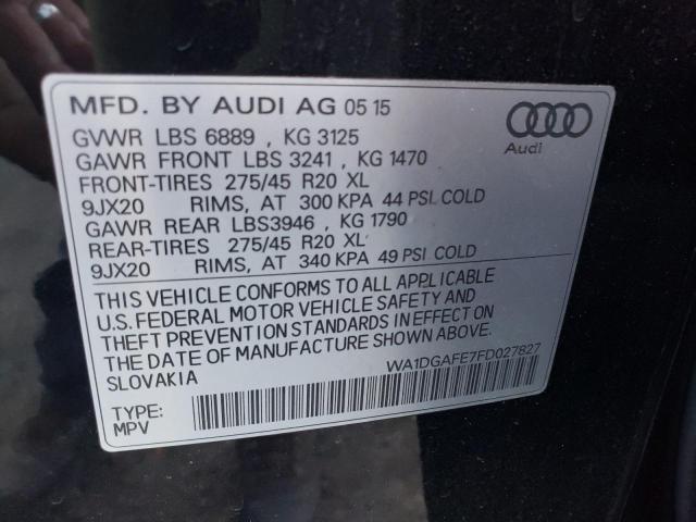 WA1DGAFE7FD027827 - 2015 AUDI Q7 PRESTIGE BLACK photo 13