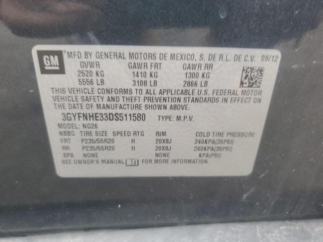 3GYFNHE33DS511580 - 2013 CADILLAC SRX PERFORMANCE COLLECTION ნაცრისფერი ფოტო 14