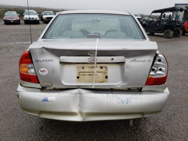 KMHCG45G8YU082646 - 2000 HYUNDAI ACCENT GL SILVER photo 6