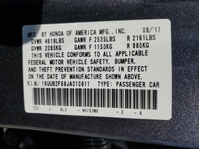 19UUB2F68JA010811 - 2018 ACURA TLX TECH+A Մոխրագույն լուսանկար 13