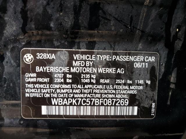 WBAPK7C57BF087269 - 2011 BMW 328 XI BLACK photo 12