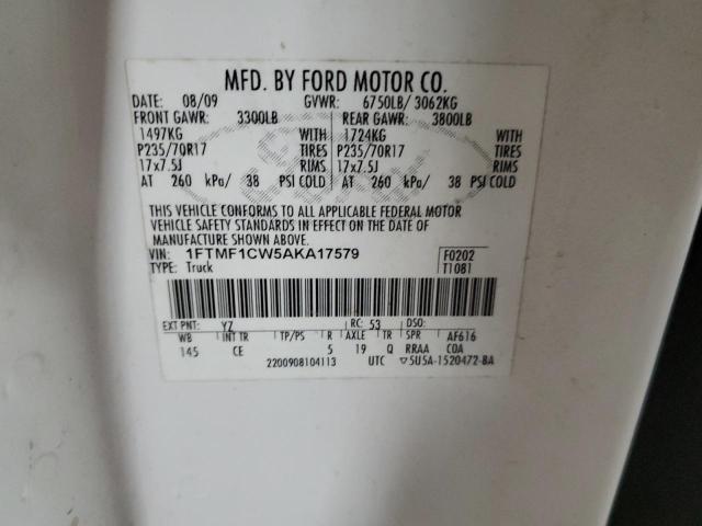 1FTMF1CM2BKE00623 - 2011 FORD F150 WHITE photo 12