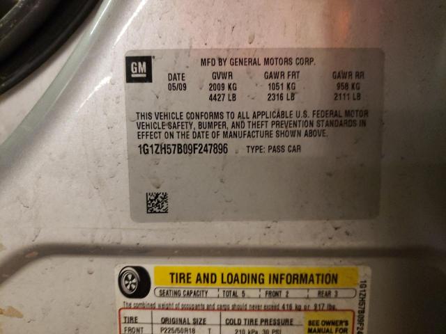 1G1ZH57B09F247896 - 2009 CHEVROLET MALIBU 1LT SILVER photo 12