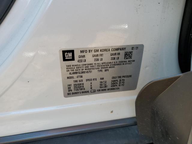 KL4MMFSL5MB145751 - 2021 BUICK ENCORE GX ESSENCE WHITE photo 12