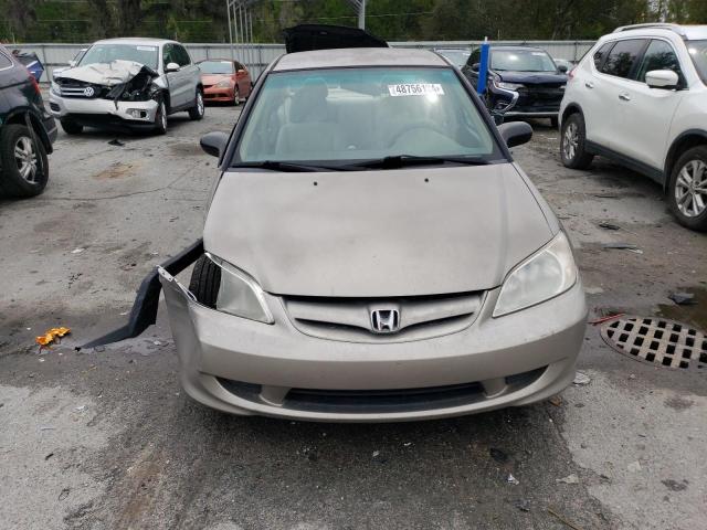 2HGES16575H602035 - 2005 HONDA CIVIC LX TAN photo 5