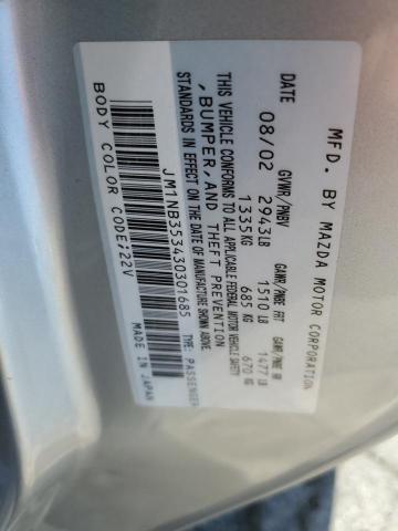 JM1NB353430301685 - 2003 MAZDA MX-5 MIATA BASE SILVER photo 12