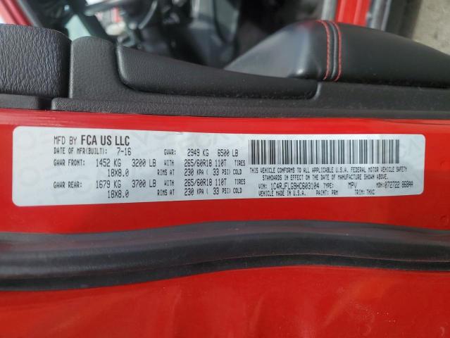 1C4RJFLG9HC603104 - 2017 JEEP GRAND CHER TRAILHAWK წითელი ფოტო 13