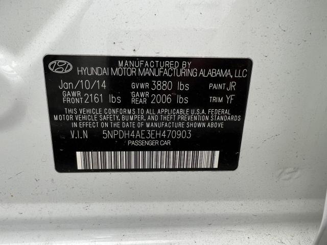 5NPDH4AE3EH470903 - 2014 HYUNDAI ELANTRA SE WHITE photo 10