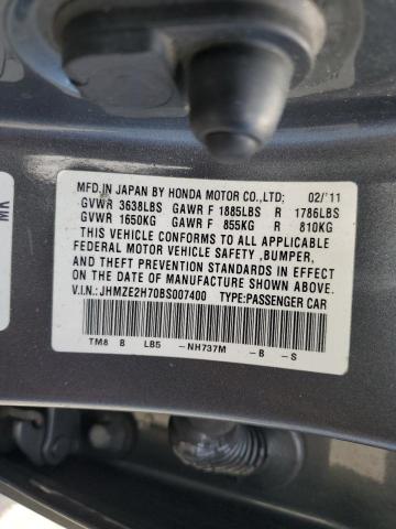 JHMZE2H70BS007400 - 2011 HONDA INSIGHT EX GRAY photo 13