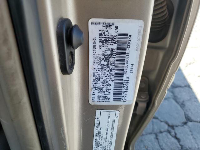 4T1BE32K33U241375 - 2003 TOYOTA CAMRY LE GOLD photo 12