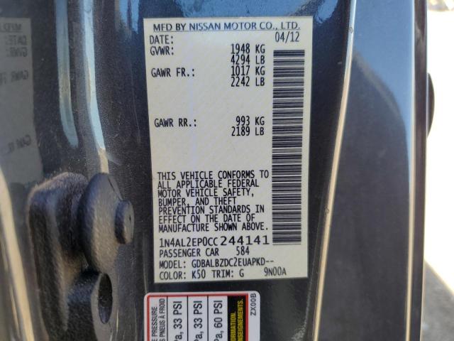 1N4AL2EP0CC244141 - 2012 NISSAN ALTIMA S GRAY photo 12