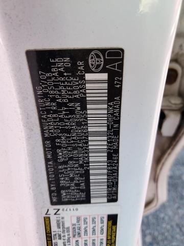 2T1KR32E17C661755 - 2007 TOYOTA COROLLA MA XR WHITE photo 13