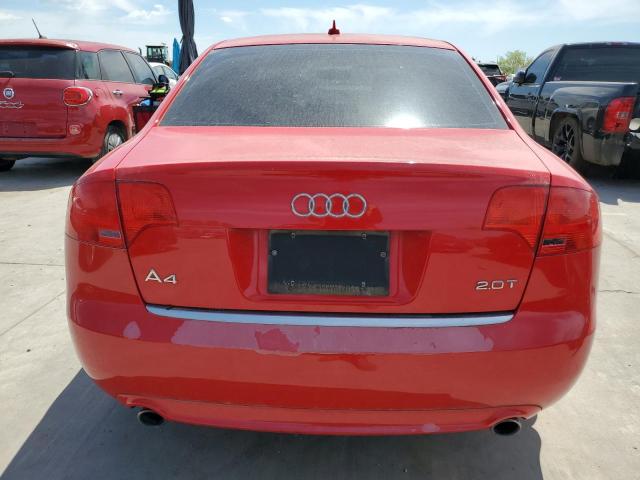 WAUAF78E28A167264 - 2008 AUDI A4 2.0T RED photo 6