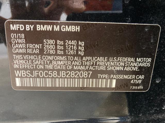 WBSJF0C58JB282087 - 2018 BMW M5 BLACK photo 13