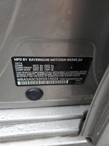 WBA5A5C52FD515524 - 2015 BMW 528 I SILVER photo 12