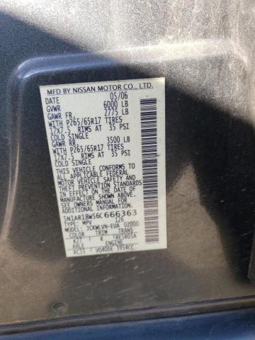 5N1AR18W56C666363 - 2006 NISSAN PATHFINDER LE 石墨色 照片 12