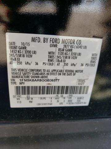 1FM5K8AR8GGB36577 - 2016 FORD EXPLORER POLICE INTERCEPTOR BLACK photo 13