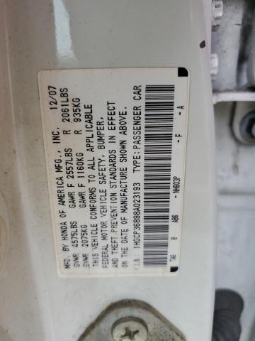 1HGCP36898A023193 - 2008 HONDA ACCORD EXL WHITE photo 12