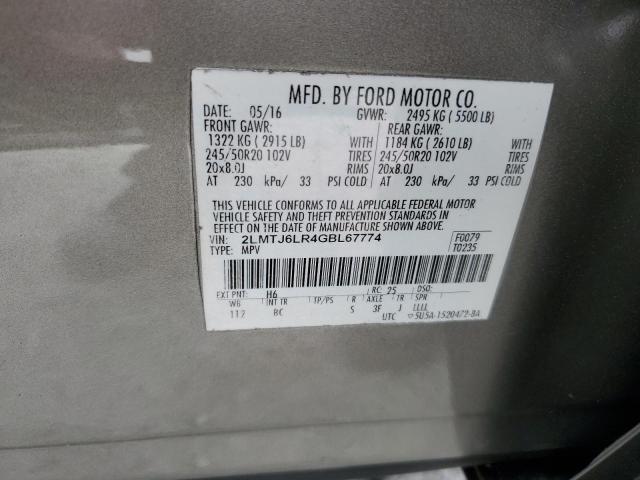 2LMTJ6LR4GBL67774 - 2016 LINCOLN MKX RESERVE GRAY photo 13