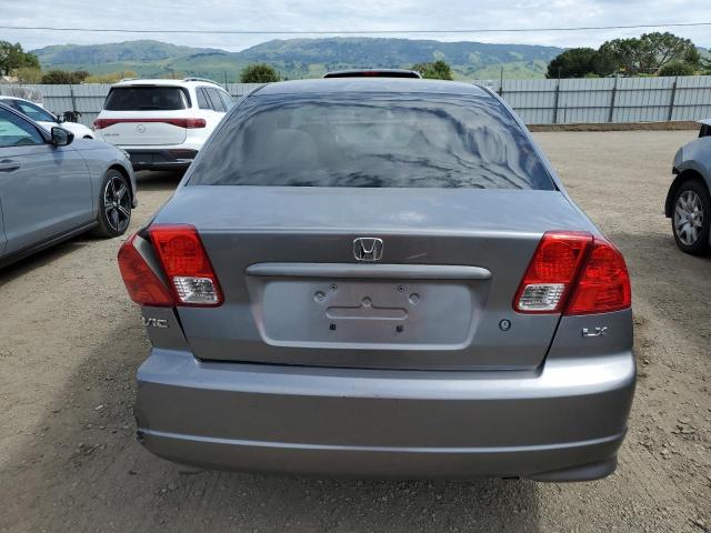 2HGES165X5H523085 - 2005 HONDA CIVIC LX GRAY photo 6