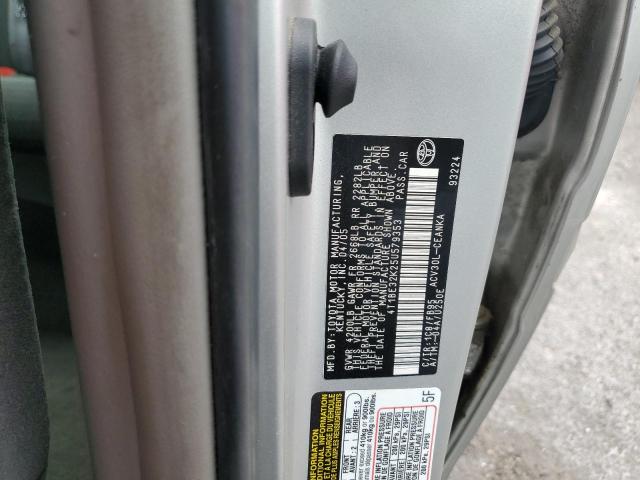 4T1BE32K25U579353 - 2005 TOYOTA CAMRY LE SILVER photo 12