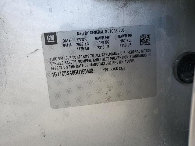 1G11C5SA0GU155433 - 2016 CHEVROLET MALIBU LIM LT 银色 照片 12