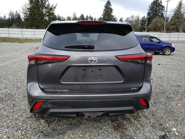 5TDGZRAH6MS535530 - 2021 TOYOTA HIGHLANDER XLE GRAY photo 6