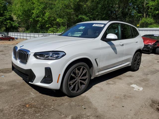 5UX43DP08N9J85647 - 2022 BMW X3 SDRIVE30I WHITE photo 1