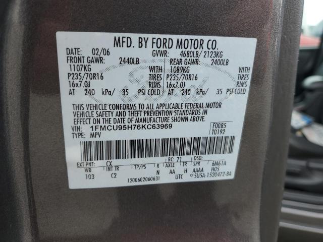 1FMCU95H76KC63969 - 2006 FORD ESCAPE HEV SILVER photo 12