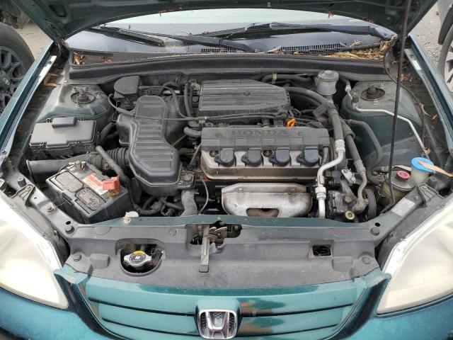 2HGES16511H507366 - 2001 HONDA CIVIC LX GREEN photo 11