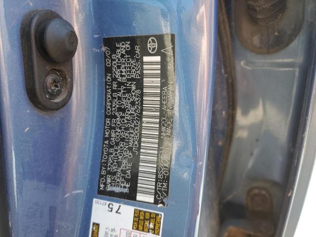 JTDKB20U277623378 - 2007 TOYOTA PRIUS BLUE photo 12