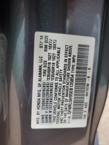 5FNRL5H95EB135854 - 2014 HONDA ODYSSEY TOURING GRAY photo 13