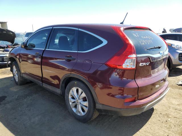 5J6RM4H35FL128544 - 2015 HONDA CR-V LX BURGUNDY photo 2