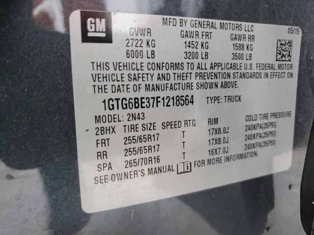 1GTG6BE37F1218564 - 2015 GMC CANYON SLE CHARCOAL photo 12