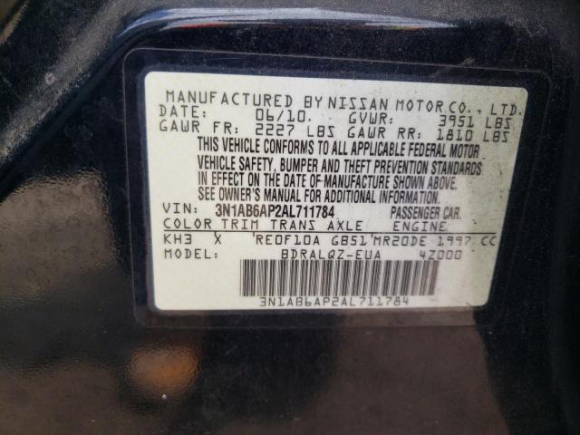 3N1AB6AP2AL711784 - 2010 NISSAN SENTRA 2.0 BLACK photo 13